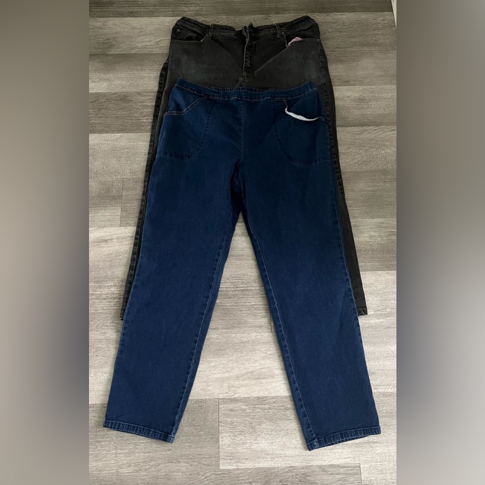 Blue and Black Denim Jeans Set (size 18w) - Lot # 218